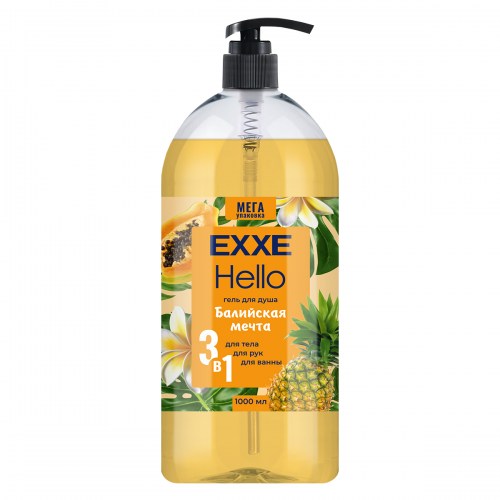 EXXE HELLO гель для душа Балийская мечта, 1 л